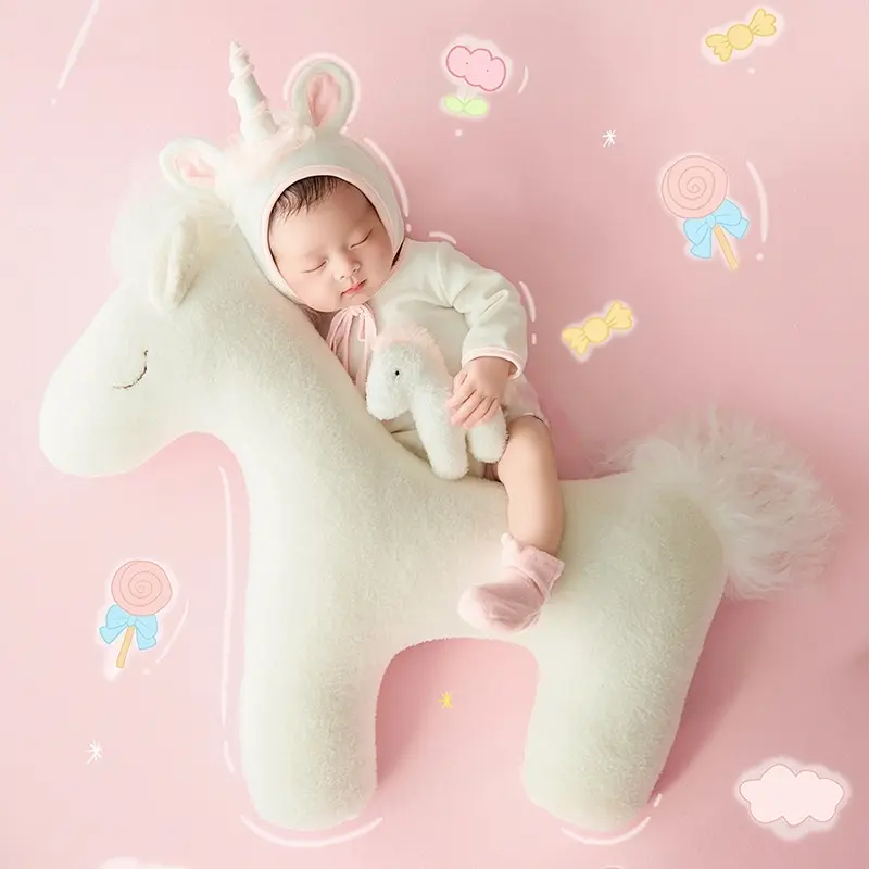 Pink Alpaca Horse Theme Set - Newborn Photography Props - Image 2